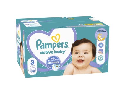 Pampers active baby 3 midi 6 10kg, 152ks