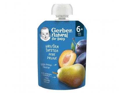 GERBER Natural kapsička hruška a švestka 90 g 1