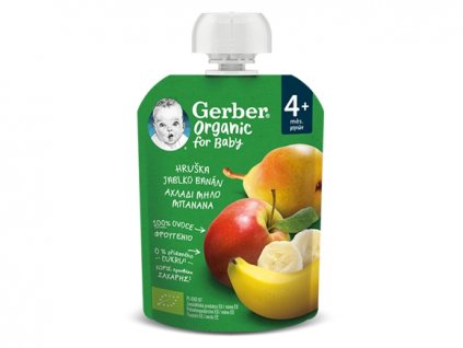 GERBER Organic kapsička hruška, jablko a banán 90 g