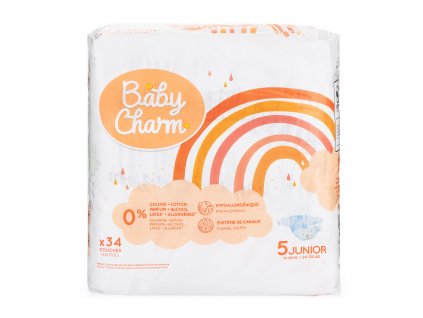 Baby Charm Super Dry Flex vel.5 Junior, 11-16 kg, 34 ks