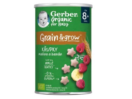 GERBER Organic křupky malinové s banánem 35 g