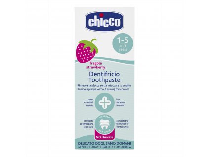 CHICCO Pasta zubní Jahoda bez fluoru 50ml, 12m+ 1