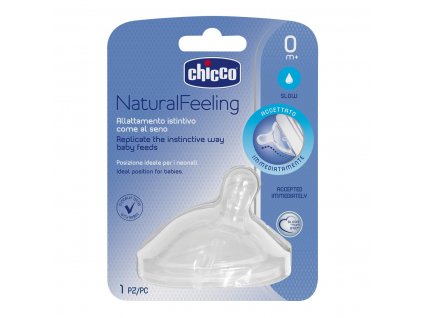 CHICCO Dudlík na láhev Natural Feeling silikon pomalý průtok 0m+ 1 ks 1