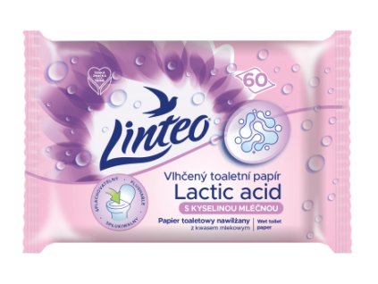 Linteo Vlhčený toaletní papír s kyselinou mléčnou 60 ks 1