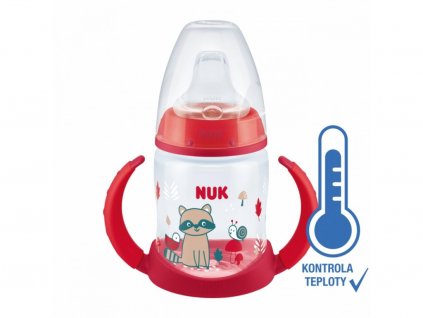 NUK FC lahvička na učení s kontrolou teploty 150ml červená