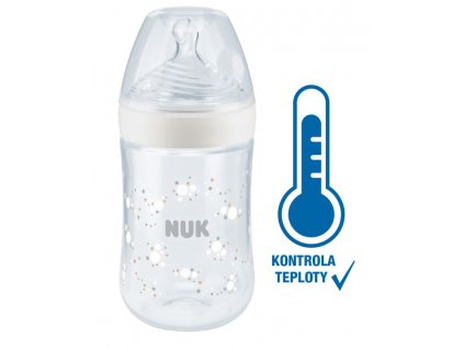 NUK Nature Sense láhev s kontrolou teploty 260ml - bílá