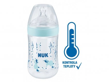 NUK Nature Sense láhev s kontrolou teploty 260ml modrá