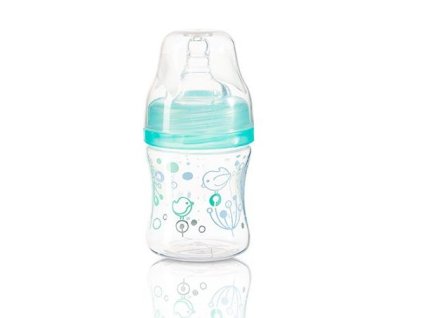 Kojenecká antikoliková láhev široké hrdlo 120 ml zelená