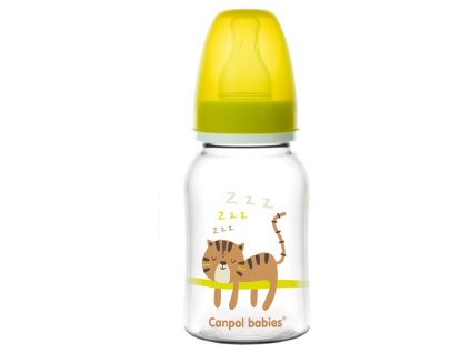 Canpol babies Lahev s potiskem AFRIKA 120ml žlutá