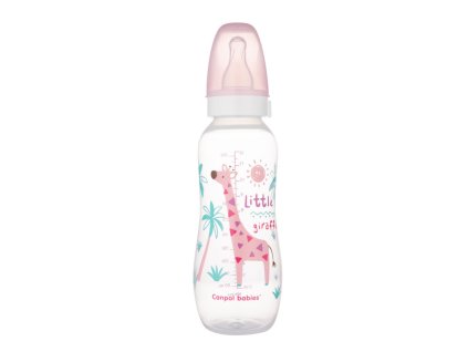 Canpol babies Lahev s potiskem AFRIKA 330ml růžová