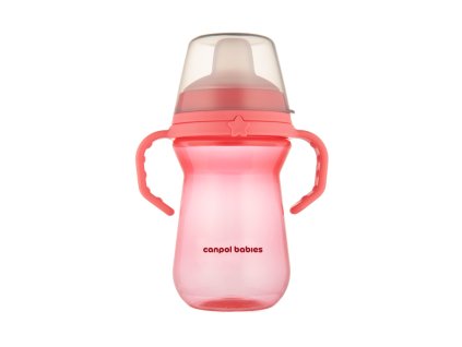 Canpol babies Hrneček se silikonovým pítkem FirstCup 250ml růžový