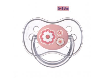 Canpol babies Dudlík 6 18m silikonový symetrický NEWBORN BABY růžový