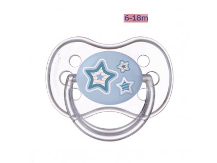 Canpol babies Dudlík 6 18m silikonový symetrický NEWBORN BABY modrý