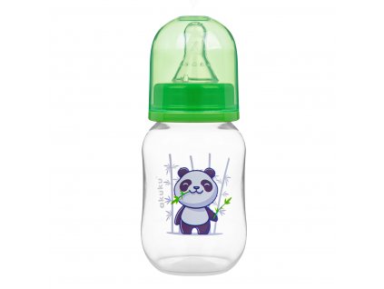 Akuku Kojenecká láhev 125ml zelená panda (1)