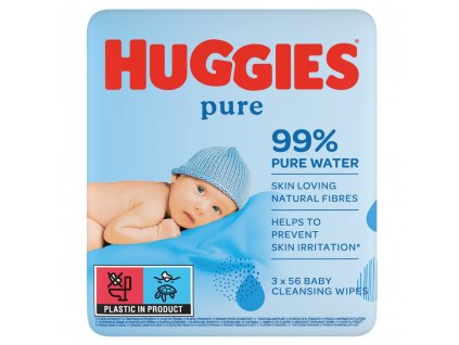 Huggies Pure Triplo vlhčené ubrousky 3x56ks