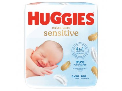 Huggies Extra Care Sensitive Triplo vlhčené ubrousky 56ks