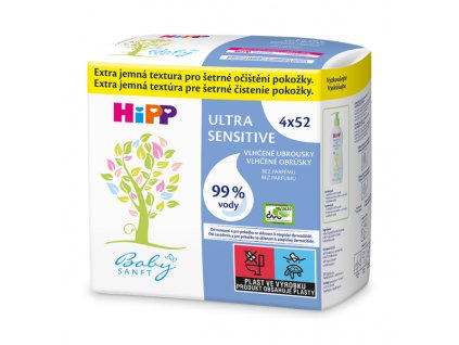 Čistící vlhčené ubrousky ULTRA SENSITIVE 4x52ks