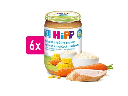 HiPP BIO Zelenina s krůtím masem 6x220g