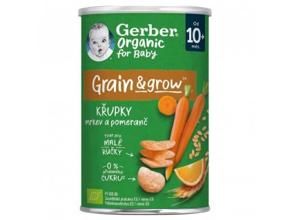 GERBER Organic křupky s mrkví a pomerančem 35 g