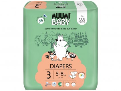 Muumi Baby 3 Midi 5–8 kg (50 ks), eko pleny