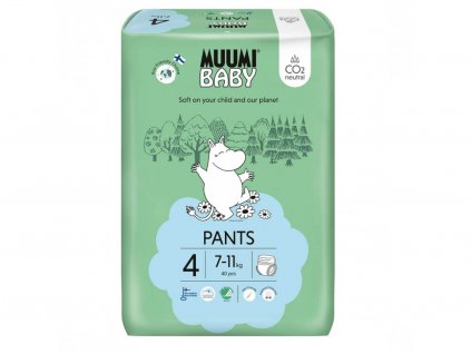 Muumi Baby Pants 4 Maxi 7 11 kg (40 ks), kalhotkové eko pleny