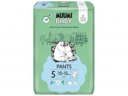 Muumi Baby Pants 5 Maxi+ 10 15 kg (38 ks), kalhotkové eko pleny
