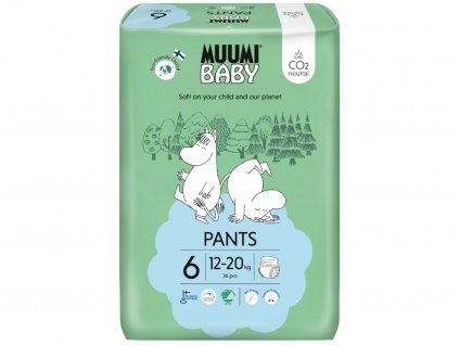 Muumi Baby Pants 6 Junior 12 20 kg (36 ks), kalhotkové eko pleny