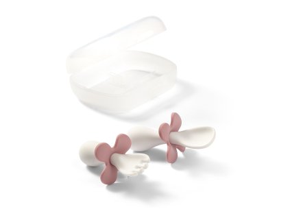 BabyOno Lžička a vidlička s pouzdrem 12m+ růžová