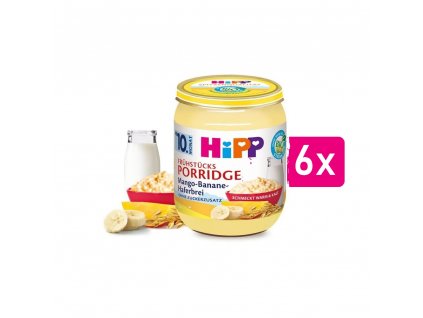 HiPP BIO Snídaňová ovesná kaše s mangem a banánem 6x160g