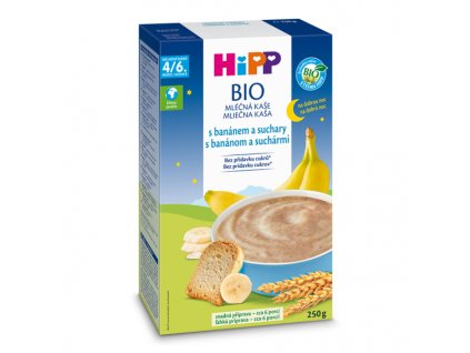 HiPP BIO Mléčná kaše na dobrou noc s banánem a suchary 250g