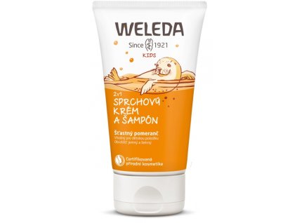 Weleda 2v1 Sprchový krém a šampon 150ml Šťastný pomeranč