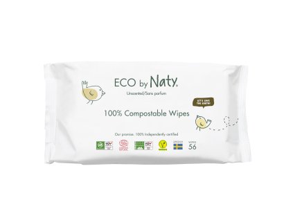 ECO by Naty ECO Vlhčené ubrousky bez vůně pro citlivou pokožku (56ks) 1
