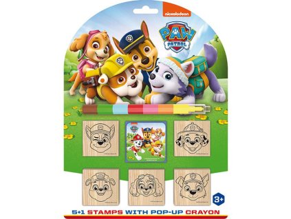 Razítka dřevěná 5+1 Paw Patrol (obličeje)