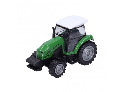Traktor kovový na natažení 10,5cm zelený