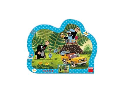 Puzzle Krtek se žlutým autem 25 dílků deskové