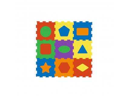 SIMPLY PLAY Pěnové puzzle podložka Geometrické tvary (9ks)