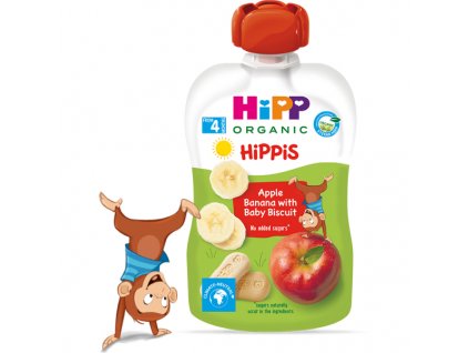 HiPP BIO Hippies Jablko Banán Baby sušenky 100g