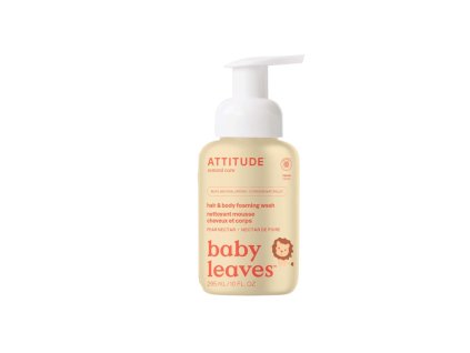 Dětská mycí pěna (2 v 1) ATTITUDE Baby leaves s vůní hruškové šťávy 295 ml