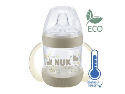 NUK for Nature lahvička na učení s kontrolou teploty 150ml hnědá