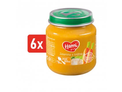 HAMI masozeleninový příkrm Zelenina s krůtou 6x125g