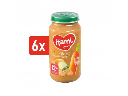 HAMI masozeleninový příkrm Zelenina s telecím masem 6x250g