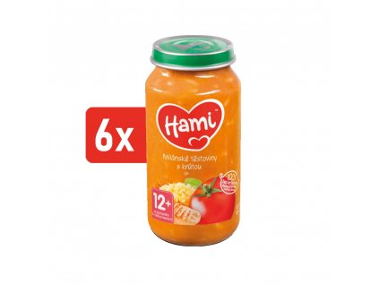 HAMI masozeleninový příkrm Milánské těstoviny s krůtou 6x250g