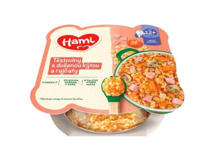 HAMI masozeleninový talířek Těstoviny s dušenou kýtou a rajčaty 230g 3