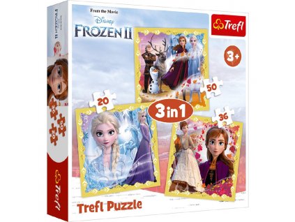 TREFL Puzzle 3v1 Frozen Síla Anny a Elsy