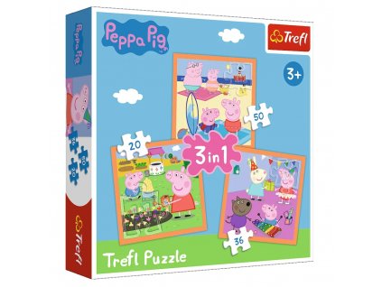 TREFL Puzzle 3v1 Prasátko Peppa Úžasné nápady