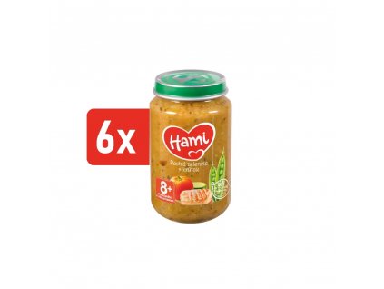 HAMI masozeleninový příkrm Pestrá zelenina s krůtou 6x200g