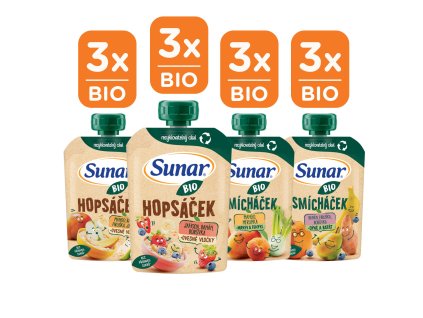 Sunar BIO kapsička mix příchutí Smícháček Hopsáček 12x100g