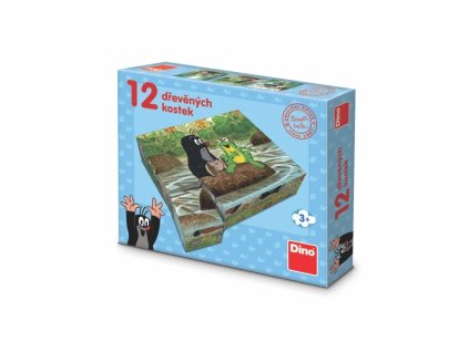 Dřevěné kostky Krtek a zvířátka 12 kostek