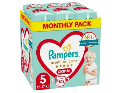 Pampers Premium care 5 Pants , 102ks, 12 17kg (měsíční balení)