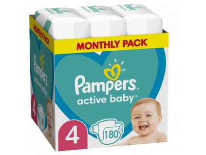 Pampers active baby 4 maxi 9 14kg 180ks (měsíční balení)